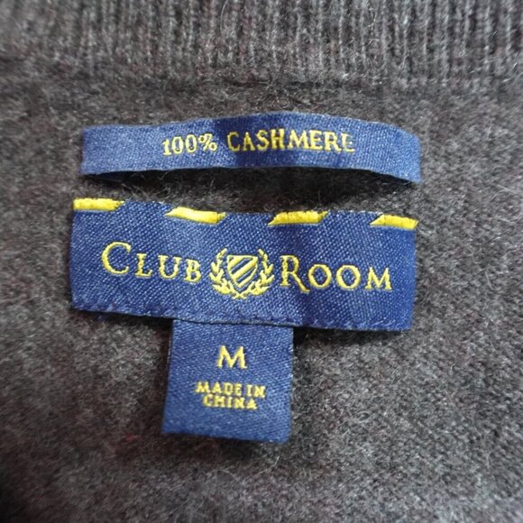 Club Room Sweater Medium Brown Cashmere V-neck - Picture 4 of 7